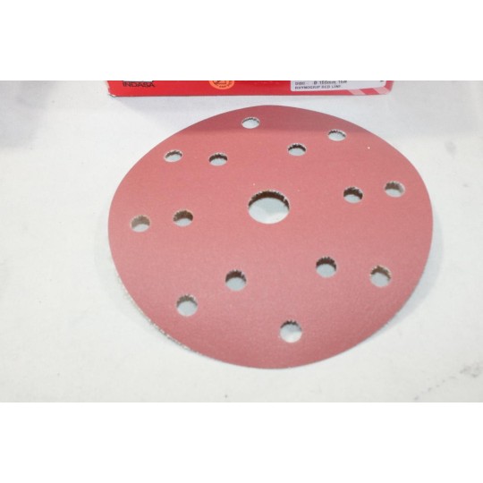 Boite 35 disques abrasif de poncage rhynogrip red line P150 150mm 15H Indasa 39787 