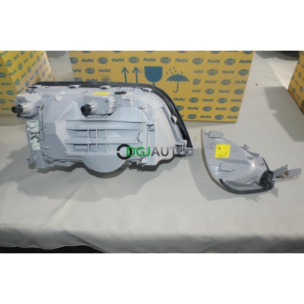 Phare projecteur avant gauche + clignotant Hella 1EJ008040-031 pour mercedes classe C W202 de 1993 à 1996
