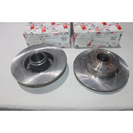 Jeu 2 disques de frein arriere plein 240mm diametre Ferodo DDF1369 pour renault megane 2 II modus clio 3 III wind twingo 2 II 