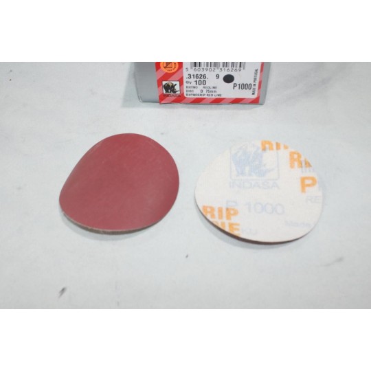 Boite 100 disques abrasif de poncage P1000 75mm diametre rhynogrip red line Indasa 31626 