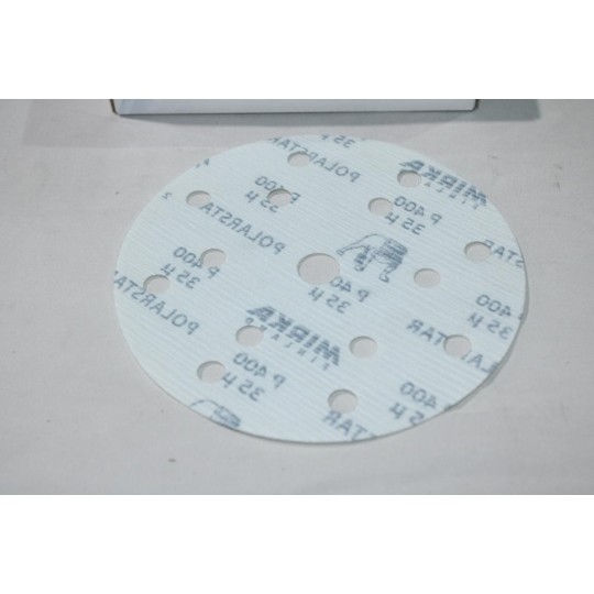 Boite 50 disques de poncage abrasif 150mm P400 grip 15H polarstar Mirka FA61105041 