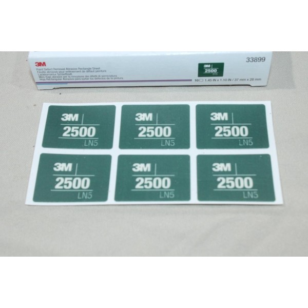 Boite 10 feuilles (60 tampons) abrasive de poncage defaut peinture LN5 P2000 37x28mm 3M 33899 