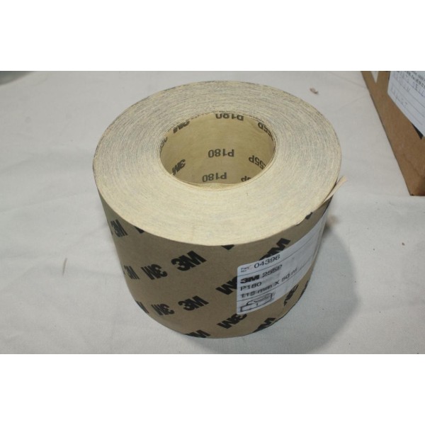 Rouleau de papier de verre abrasif poncage 115mm x 50m 50 mètres 255P P180 3M 04396 