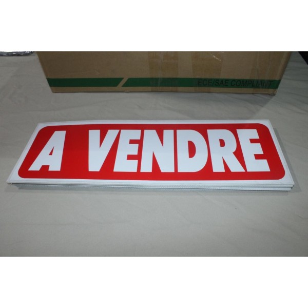 Pancarte panneau rouge et blanc 600x197mm A VENDRE 