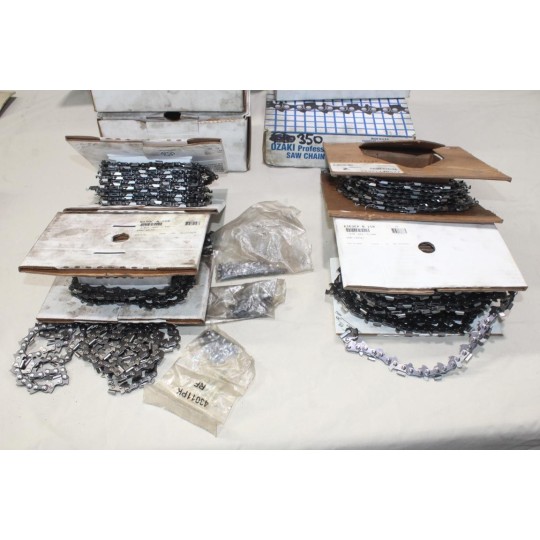 Lot chaines de tronconneuse (5.9 kilo) rouleau entamé Ozaki ZK50A72SC25 ZK5091LP25P K258C-N-25R ZK63A75SC25P 