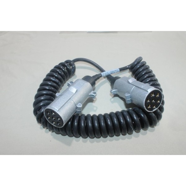 Rallonge spiralé cable electrique 7 poles 24V 4.5m 4.5 mètres type N aluminium attelage remorque Erich Jaeger 611080 