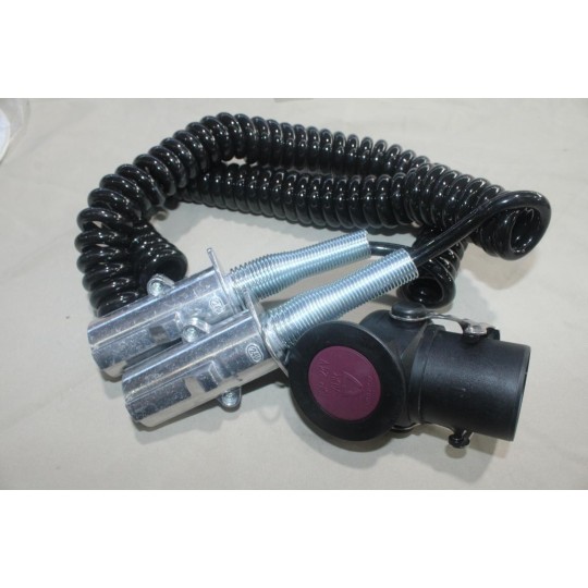 Adaptateur 3.5m 3.5 mètres fiche aluminium cable spiralé 24 N&S 15 plots vers 2 x 7 poles attelage remorque Axcar EPL 9536/ECO 