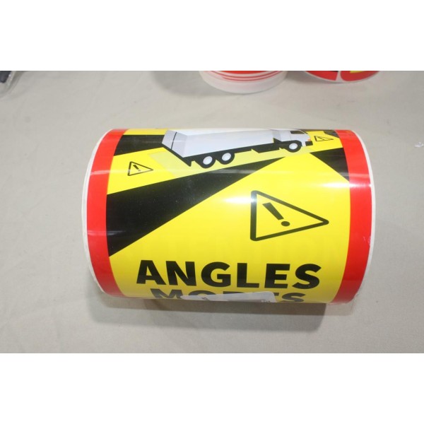 Rouleau de 200 étiquettes autocollante attention angles morts Axcar 695AMTRUCK pour camion poids lourd engin agricole tracteur 