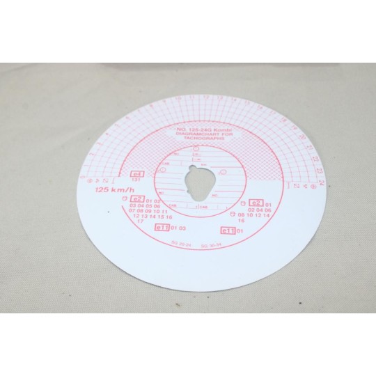 Lot 100 disques de tachygraphe VDO Eurotach 125-24 GT G131 DPL 7311 pour vitesse camion poids lourd 