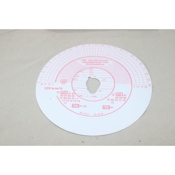 Lot 100 disques de tachygraphe VDO Eurotach 125-24 GT G131 DPL 7311 pour vitesse camion poids lourd 
