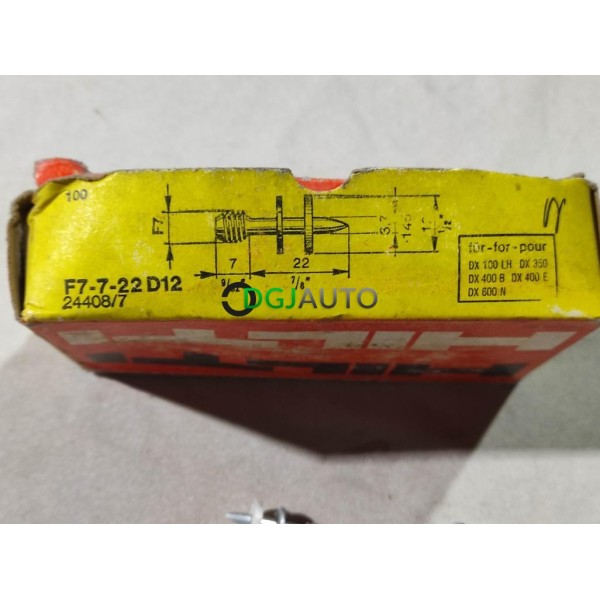 Boite + 80 pointes clous 22mm Hilti F7-7-22D12 pour DX 100 LH DX 350 DX 400 B DX 400 E DX 600 N
