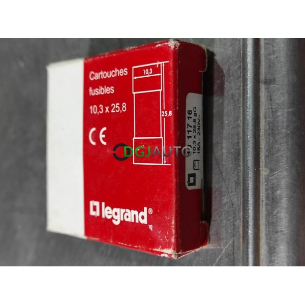 Lot de 10 fusibles 10.3 x 25.8 16A 230V Legrand 1011716