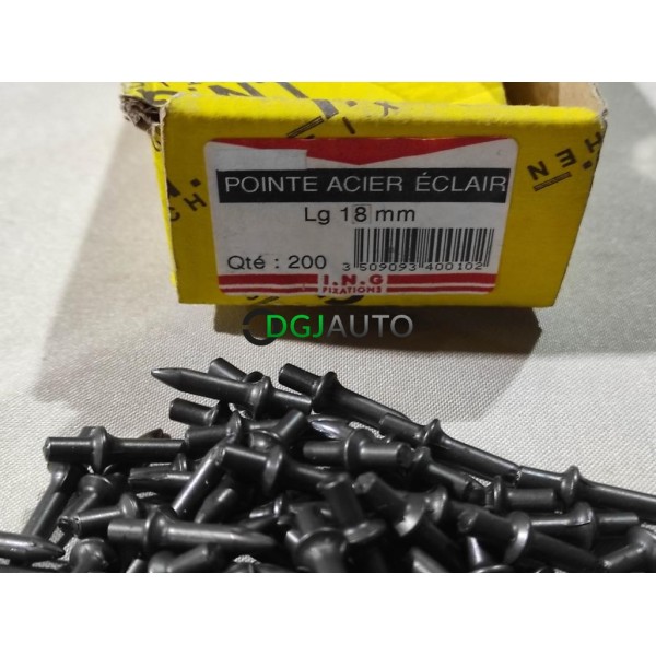 Boite + de 130 pointes acier eclair 18mm clous ING 3509093400102