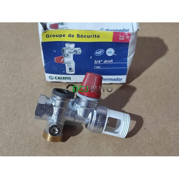 Soupape groupe de sécurité droit 3/4 7 bar Caleffi Thermador 526150 pour chauffe eau