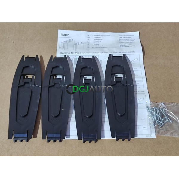 Lot 4 agrafes de maintien de cables Hager JB254N pour goulottes electrique gamma vega