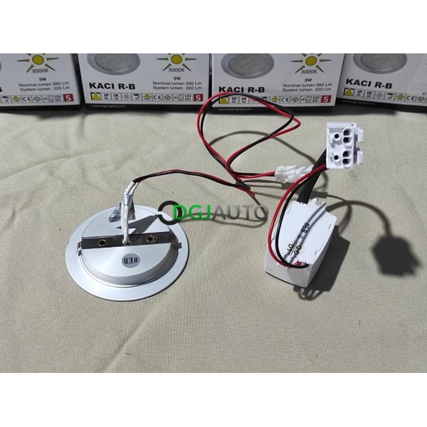 Lot 4 spots LED interieur 3W kaci R-B 3000K IP44 350lm 220lm Indigo KC211R25 aluminium mat