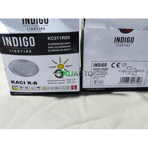 Lot 4 spots LED interieur 3W kaci R-B 3000K IP44 350lm 220lm Indigo KC211R25 aluminium mat