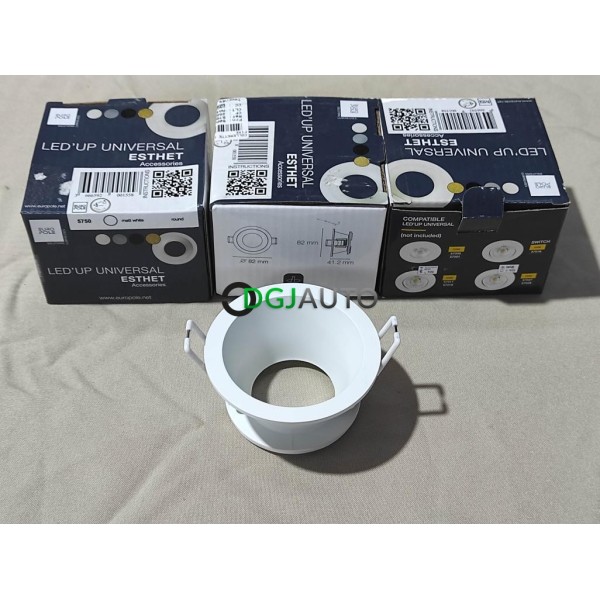 Lot de 3 supports anneaux contour collerette lampes encastrables Europole Esthet 5750 blanc mat universel