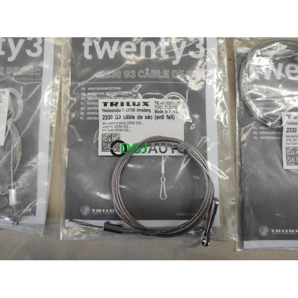 Lot 8 cables filin de sécurité antichute Trilux 2330 G3 10238177 7726700 pour luminaire dalle lampe