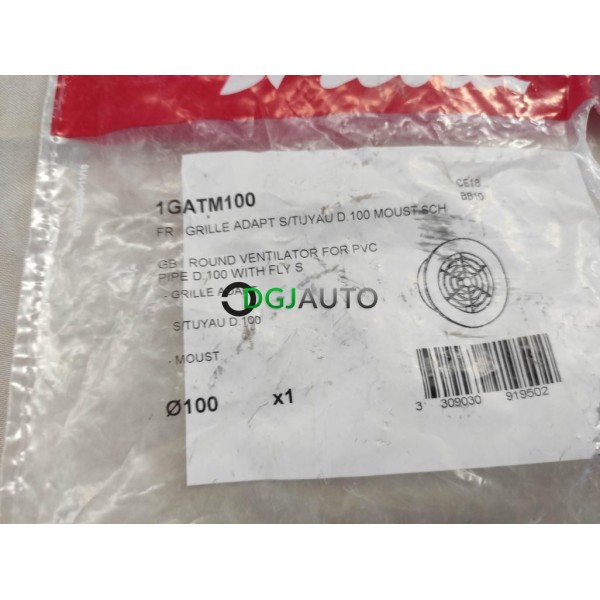 Grille ronde 100mm diametre adaptable tuyau avec moustiquaire