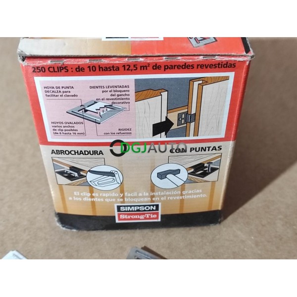 Boite environs 220 croches avec pointes pour fixation de lambris Simpson 3523140202648