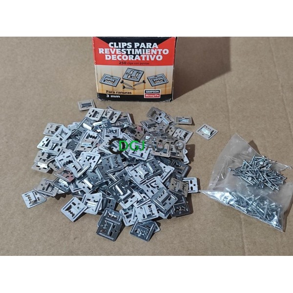 Boite environs 220 croches avec pointes pour fixation de lambris Simpson 3523140202648