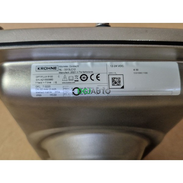Debitmetre electromagnetique industiel Krohne Optiflux 6100 C fabrication 2021 IP69 12-24 VDC revetement PFA electrodes