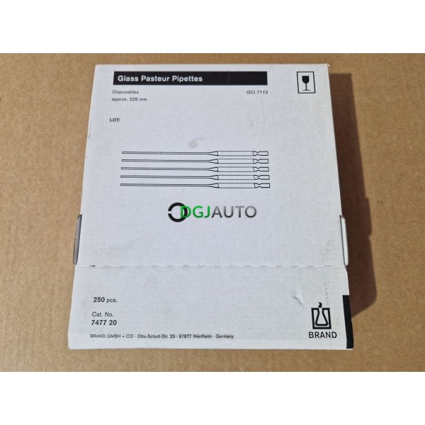 Boite 250 pipettes en verre pasteur Brand 747720 225mm ISO 7712