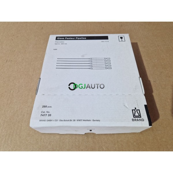 Boite 250 pipettes en verre pasteur Brand 747720 225mm ISO 7712