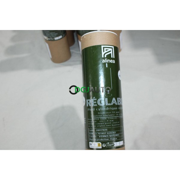 Pied cylindrique reglable de sommier lit fabriqué en France Alinea 28017615 11 à 15cm bois hêtre 100% francais 55mm vis 8mm