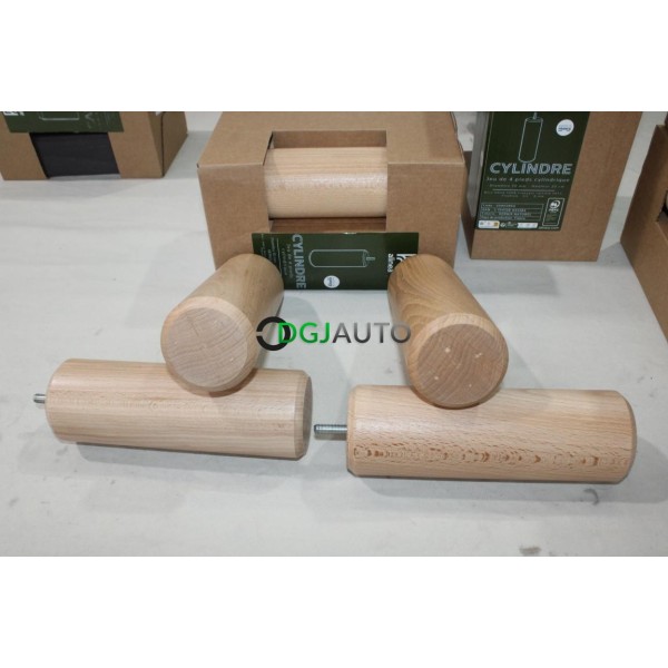 Jeu 4 pieds de sommier lit fabriqué en France Alinea 20903954 20cm bois hêtre 100% francais 70mm vis 8mm