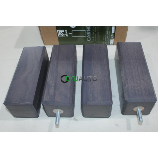 Jeu 4 pieds de sommier lit fabriqué en France Alinea 26099712 17cm bois hêtre 100% francais 60mm teinte chêne gris