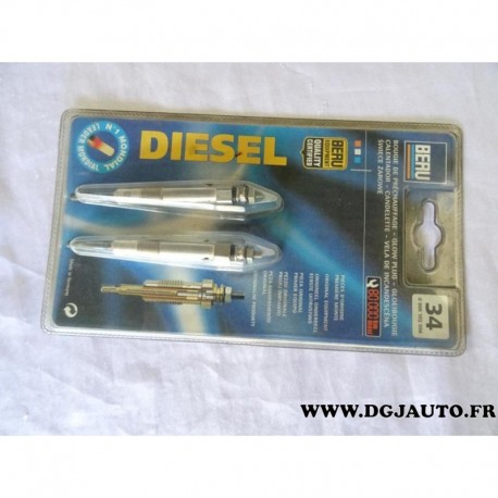 Blister 2 bougies préchauffe 0100226372 pour alfa romeo 145 146 156 166 fiat brava bravo marea multipla lancia lybra kappa 1.9JT