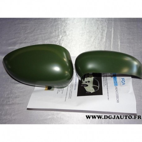 Paire coque de retroviseur vert militaire 50927584 pour fiat 500 partir 2015 (1 coque modèle expo micro rayure sous angle)