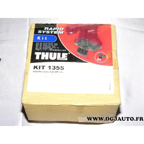 Kit pieds fixation barre de toit KIT1355 pour subaru justy 5 portes partir 2003