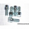 Lot 5 boulons conique chrome ecrou de roue M14x1.5 SW17 584415 pour volkswagen audi seat skoda