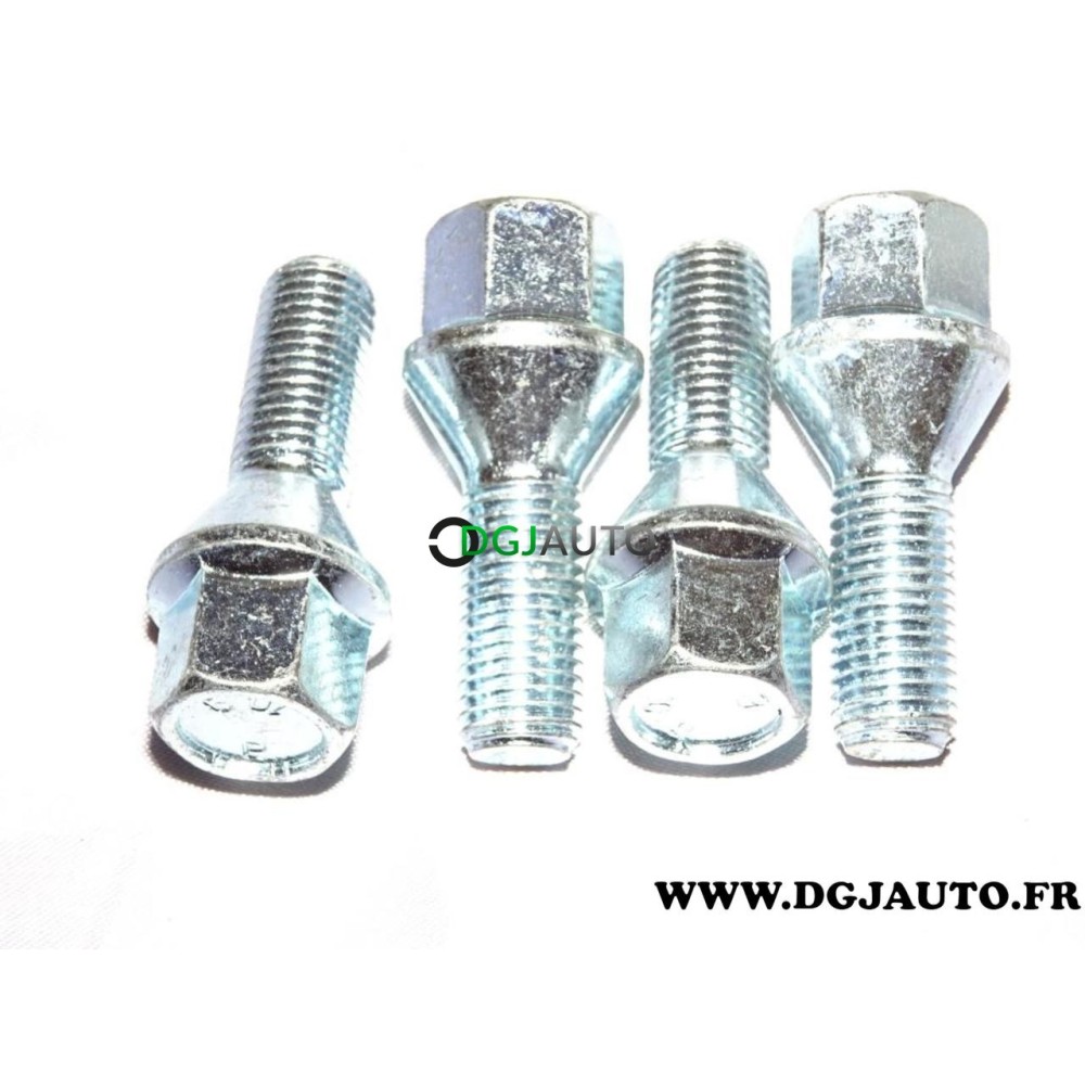 16 Boulons De Roue M12x1,25 SW17 - Longueur 45 Mm - Conique - Compatibles Alfa Romeo, Fiat, Peugeot, Citroën
