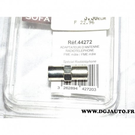 Raccord adaptateur antenne radio telephone FME male male sofare 44272