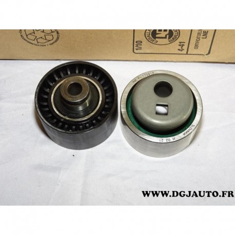 Lot 2 galets tendeur + enrouleur courroie distribution E118418 pour citroen AX peugeot 106 rover 114 1.4D 1.4 D diesel