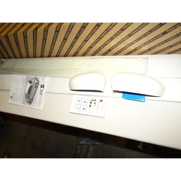 Kit décoration portiere aile avec paire coque retroviseur blanche et 2 coques clé 71807471 pour fiat 500