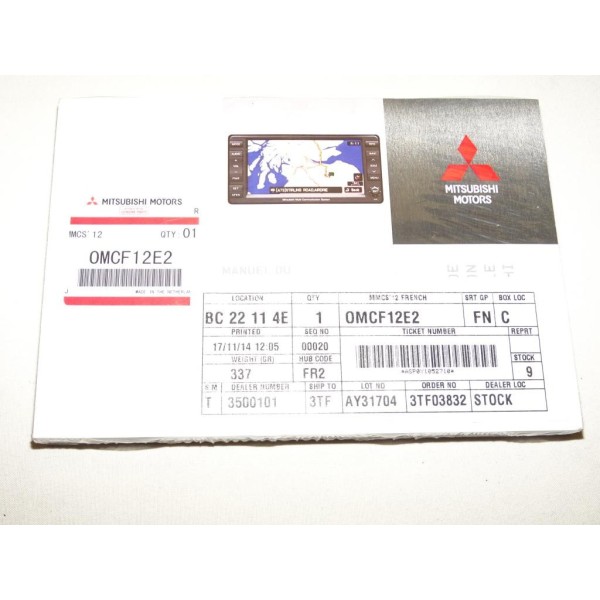 Livret notice utilisation GPS documentation 0MCF12E2 pour mitsubishi
