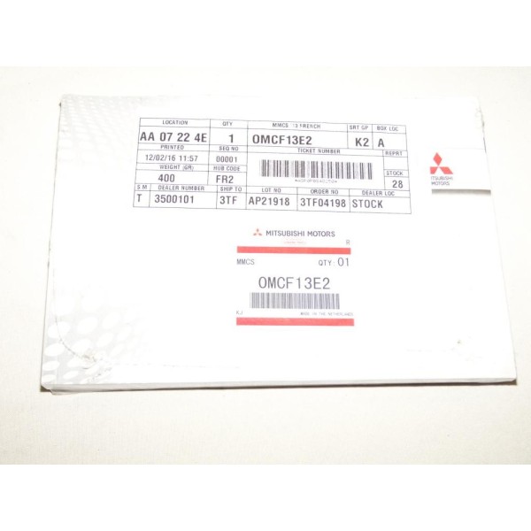 Livret notice utilisation GPS documentation 0MCF13E2 pour mitsubishi