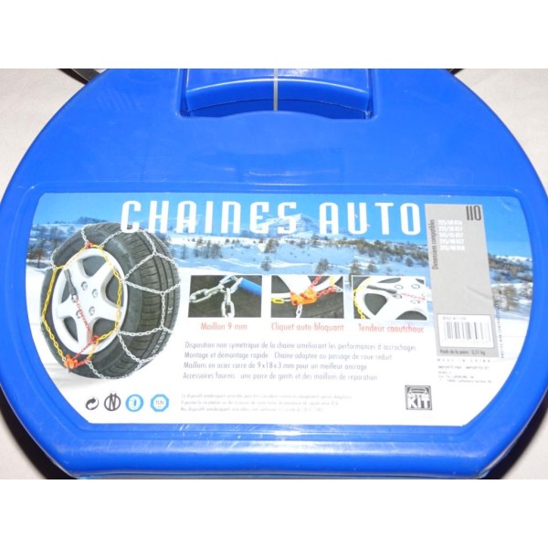 Paire chaines neige 110 BSCA1109 pour pneu roue jante 225/60/16 235/50/17 245/45/17 255/40/17 245/40/18 225 60 16 235 50 17 245 