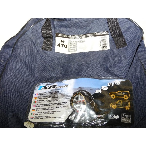 Paire chaines neige TRX PRO housse transport potentiellement déchirée N°470 944470 pour pneu roue jante 4x4 et utilitaires 31/11