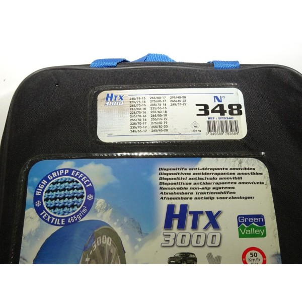 Paire chaussettes neige HTX 3000 N°348 979348 pour pneu roue jante 245/75/15 255/75/15 265/70/15 215/80/16 225/75/16 245/70/16 2