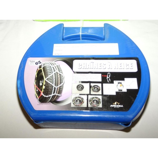 Paire chaines neige hiver 40303 KN60 pour pneu roue jante 170/80/13 175/80/13 185/70/13 195/65/13 205/60/13 165/75/14 165/80/14 