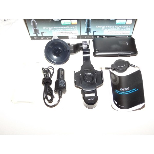 Support avec chargeur allume cigare DCA215 pour telephone iphone 4 4S 3G 3GS