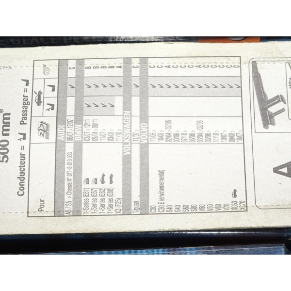 1 Balais essuie glace 500mm souple optonix FB5 pour BMW E81 E82 E87 E88 F25 serie 1 X3 volkswagen tiguan volvo C30 S40 S60 S80 V