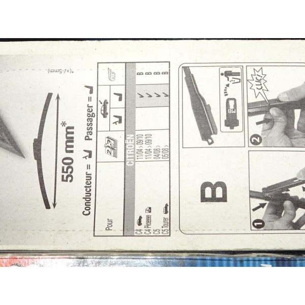 1 Balais essuie glace 550mm souple optonix FB8 pour citroen C4 C4 picasso C5