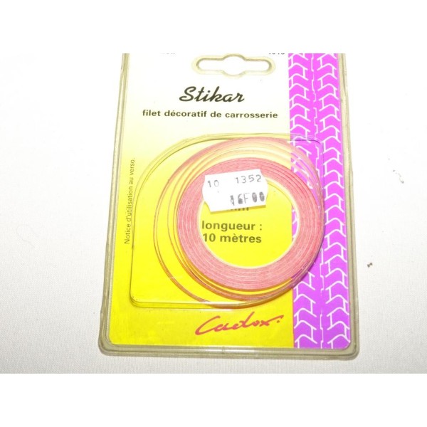 Rouleau bande decoration autocollante aile porte portiere parechocs rouge entamé 4016 (stock époque)
